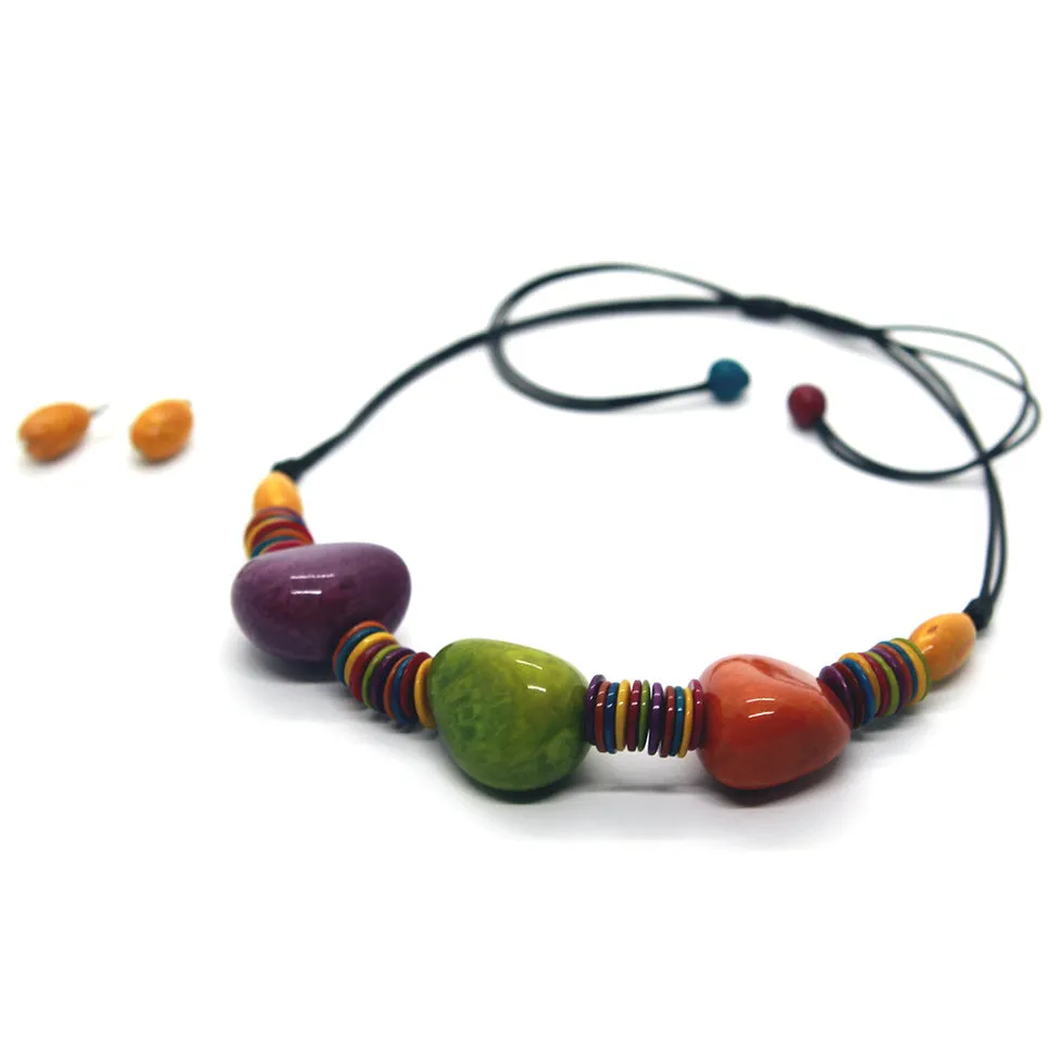 Earthy: PGO 3-Tagua Heart Necklace Set