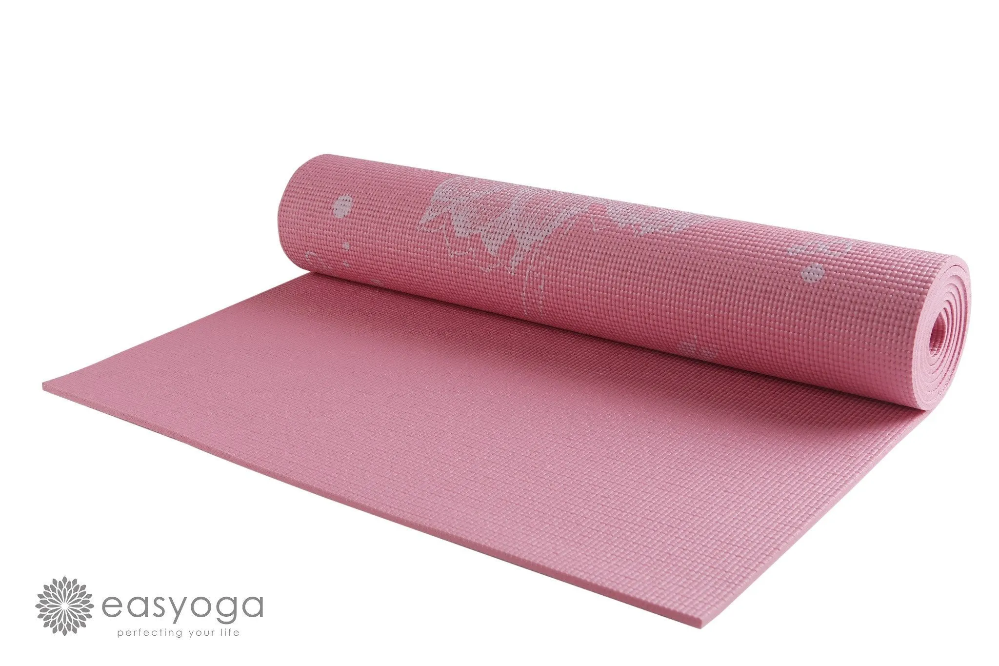 easyoga Premium Oriental Floral Yoga Mat - R2 Pink