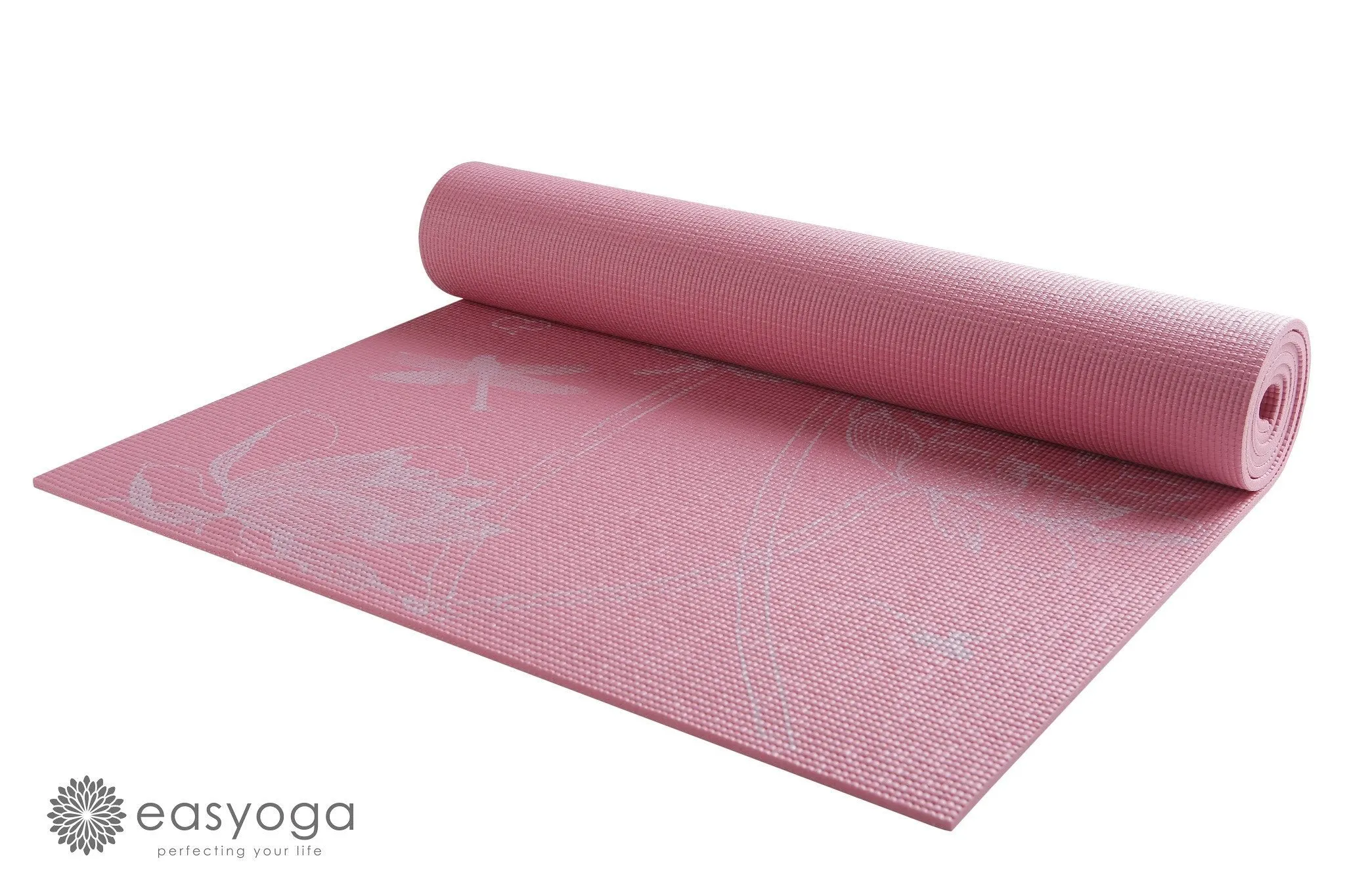easyoga Premium Oriental Floral Yoga Mat - R2 Pink
