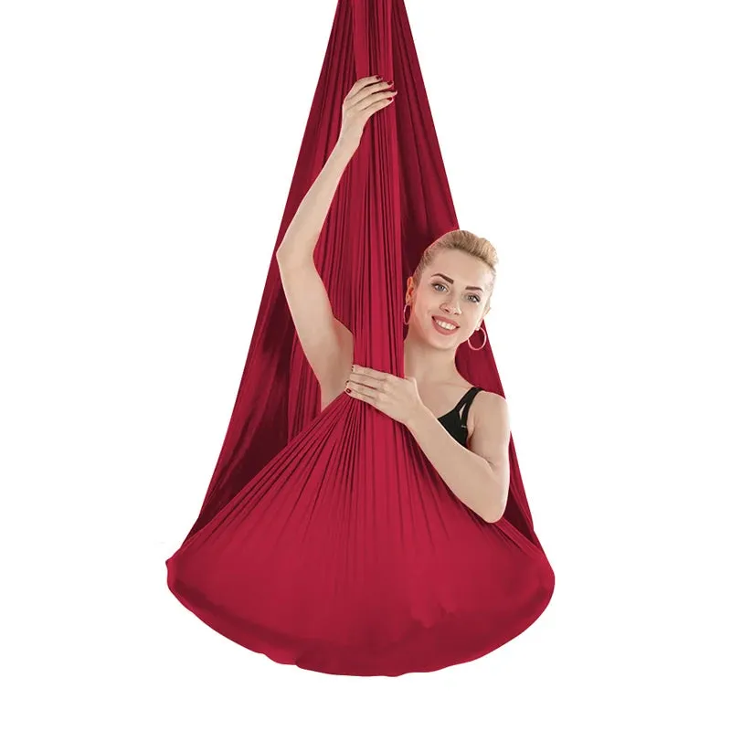 Elevate Your Fitness Routine with Our 4*2.8m Gym Home Fitness Nylon Aerial Silk Yoga Hammock!