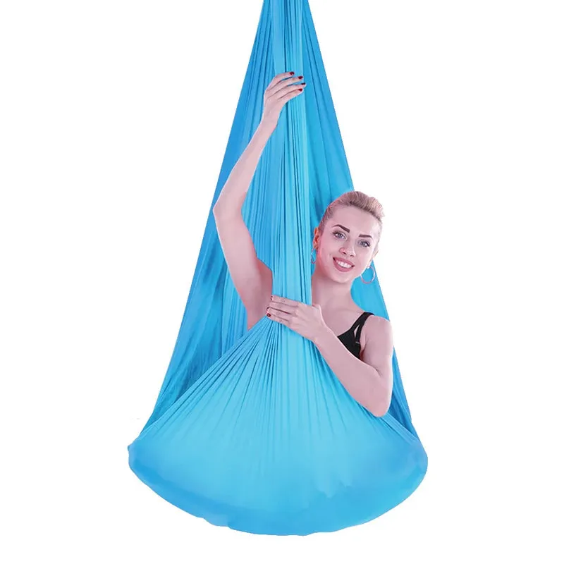Elevate Your Fitness Routine with Our 4*2.8m Gym Home Fitness Nylon Aerial Silk Yoga Hammock!
