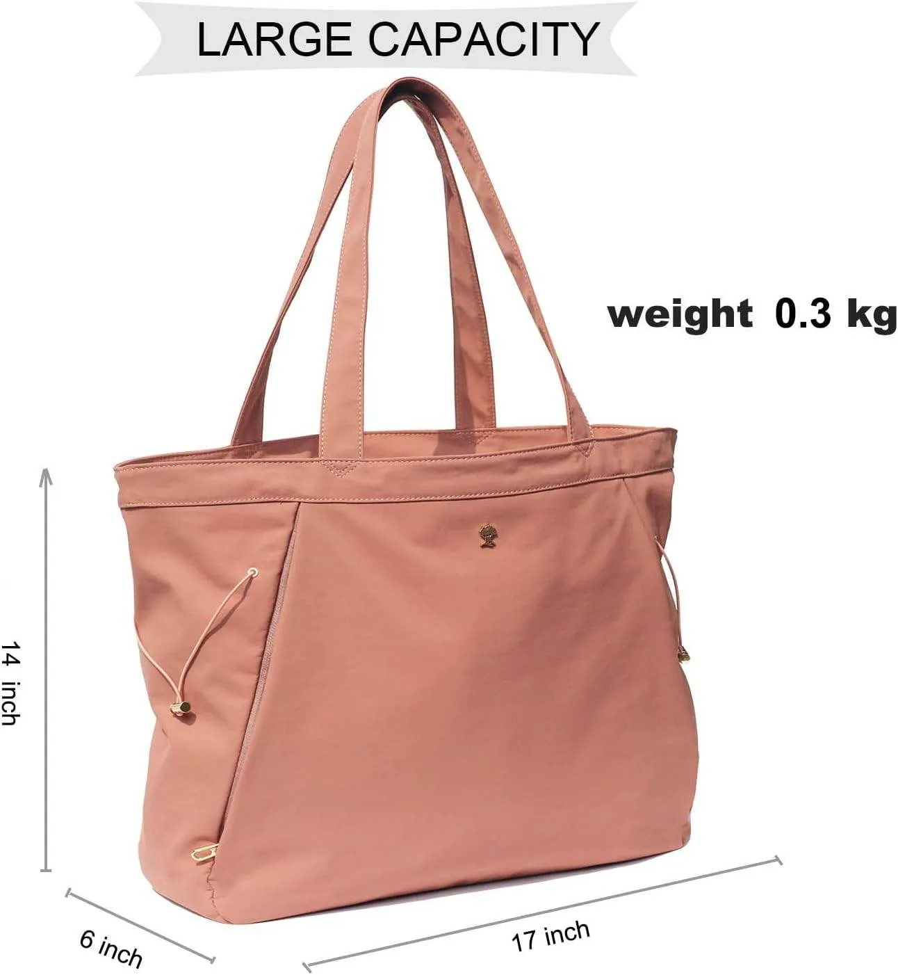 ESVAN Yoga Tote Bag for Women Shoulder Bags Drawstring for Office Workout Travel Carryall Pilates Gym and Beach