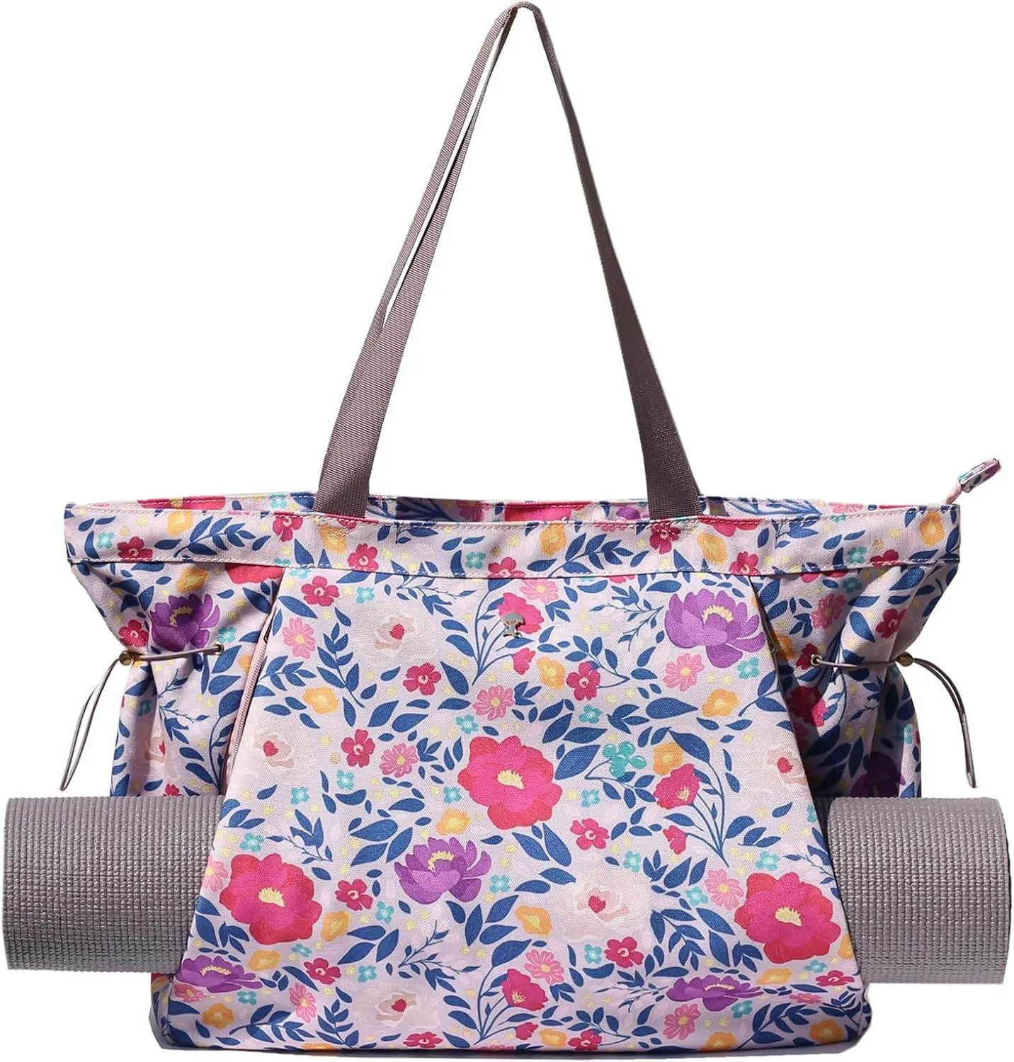 ESVAN Yoga Tote Bag for Women Shoulder Bags Drawstring for Office Workout Travel Carryall Pilates Gym and Beach