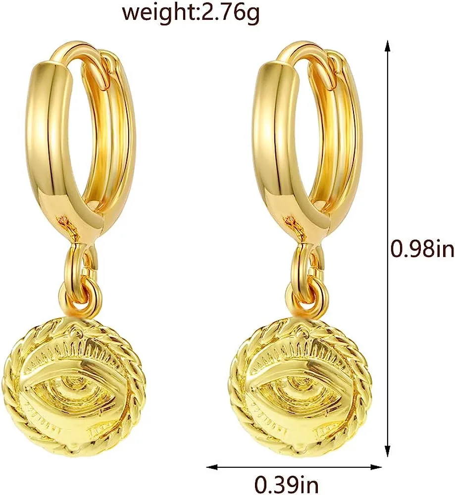 Evil Eye 18k plated Gold Earrings
