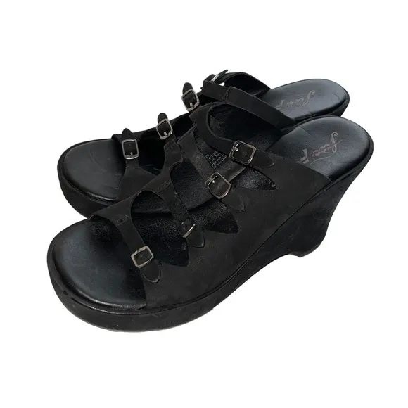 Free People Huffman Buckle Wedge Heels black size US 10 EU 41