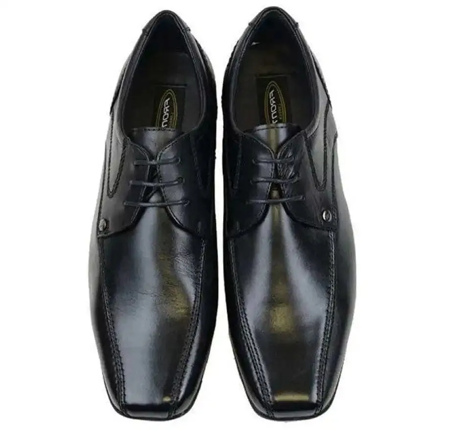 Front Men's Snowden Black Leather Formal Dress Shoes