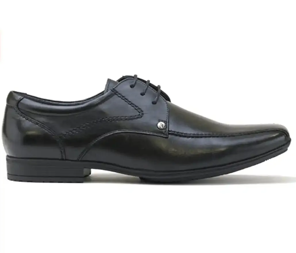 Front Men's Snowden Black Leather Formal Dress Shoes