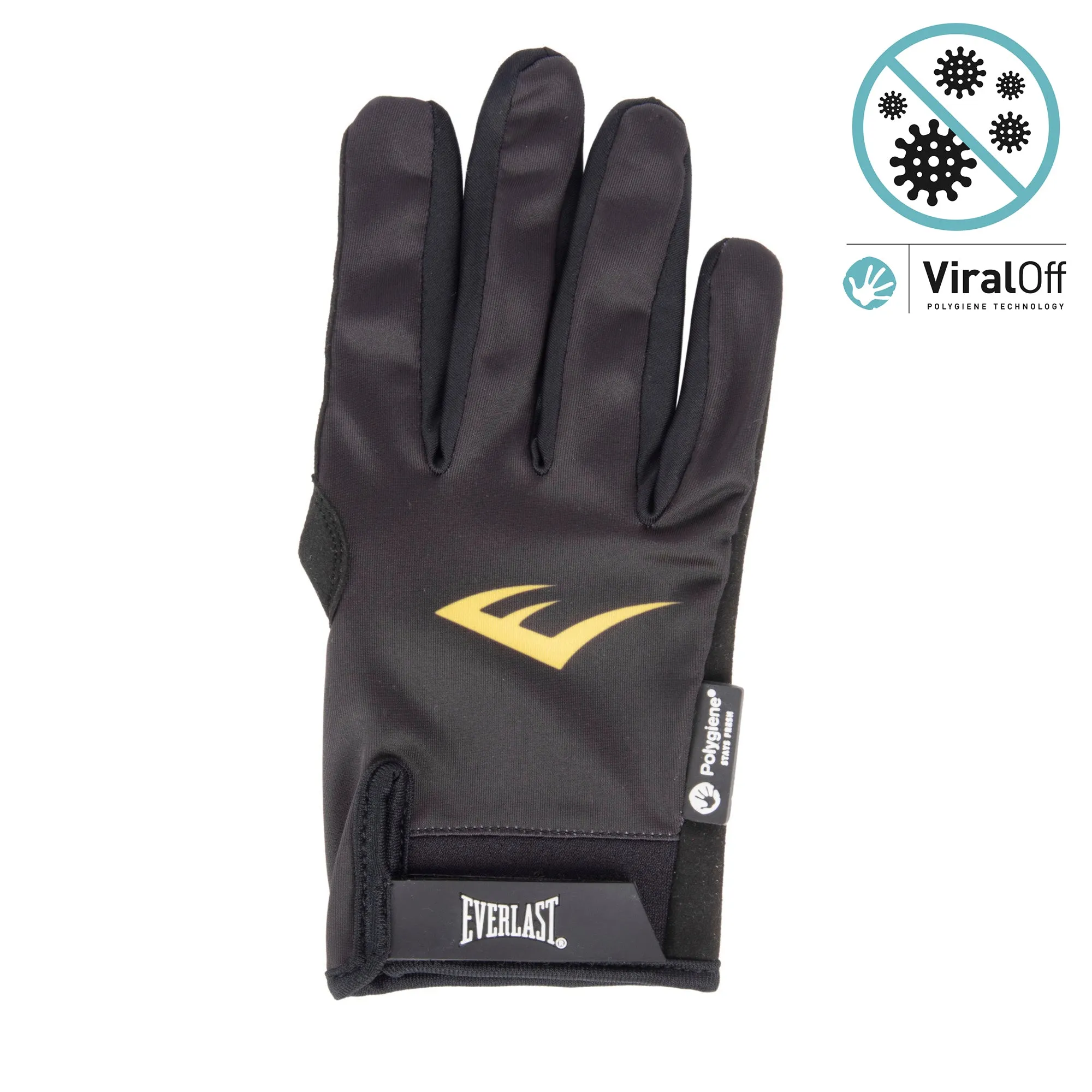 Full Finger Workout Gloves With Polygiene ViralOff (Black)