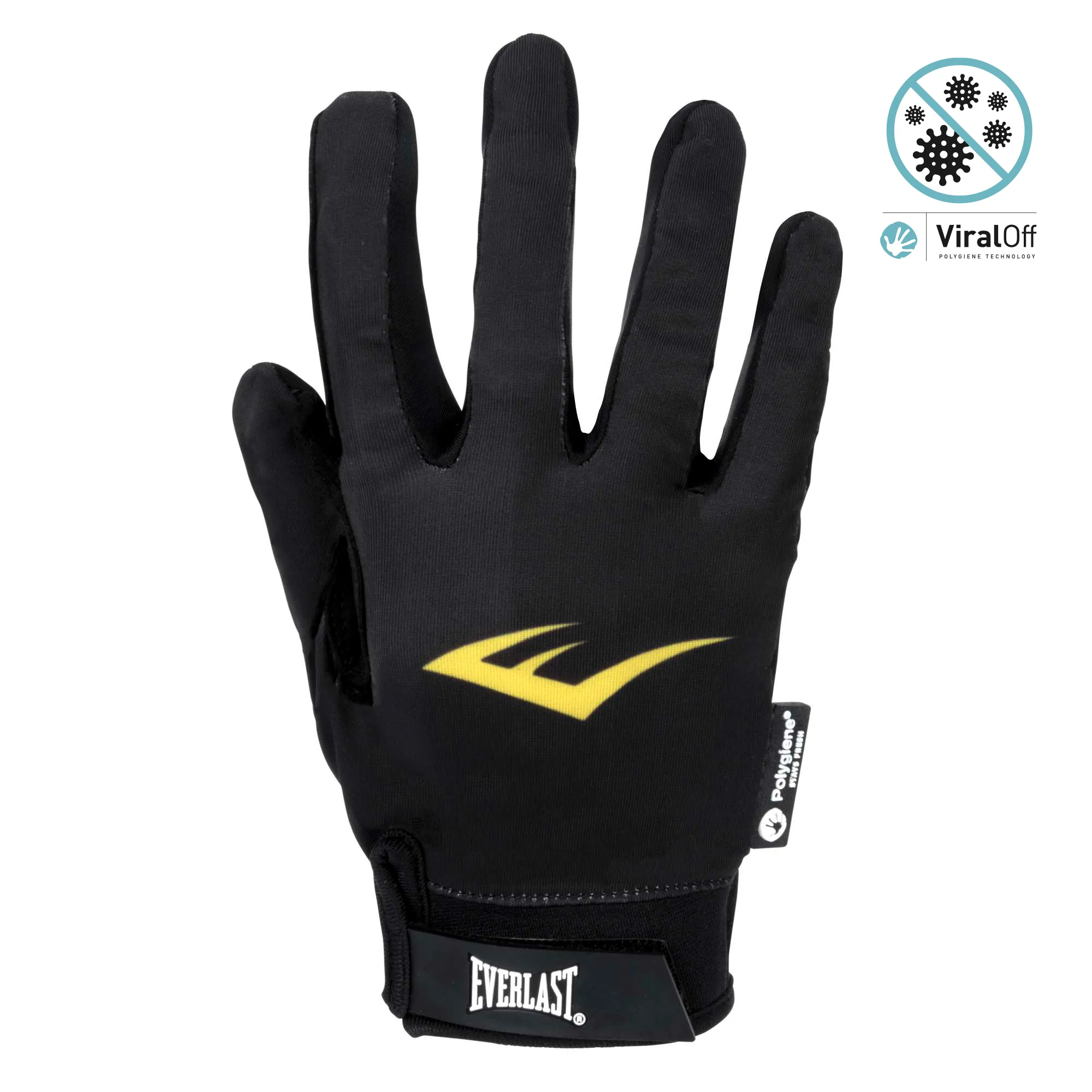 Full Finger Workout Gloves With Polygiene ViralOff (Black)