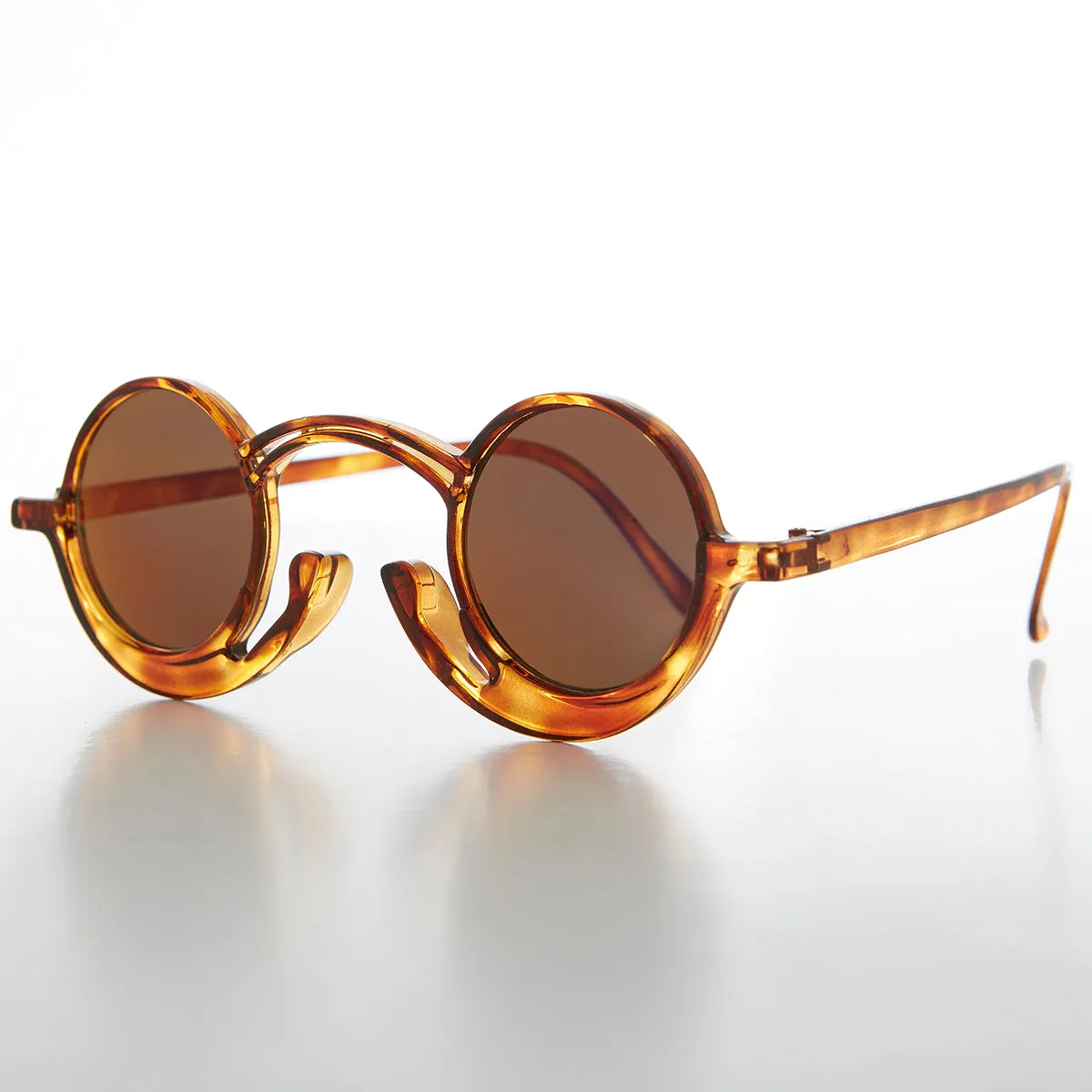 Funky Round Unique Steampunk Sunglasses - Pepe