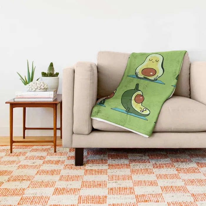 Funny Avocado Yoga Blanket
