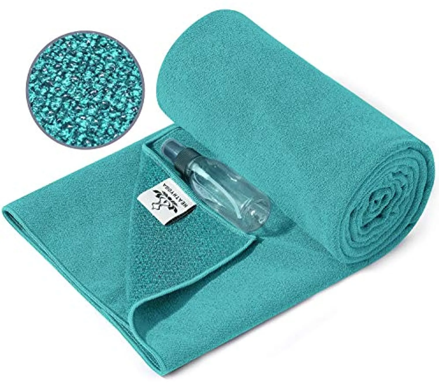 Heathyoga toalla de yoga antideslizante para yoga, esterilla de yoga con agarre de silicona y botella de spray gratis, toalla de microfibra para Bikram, yoga caliente, pilates y fitness