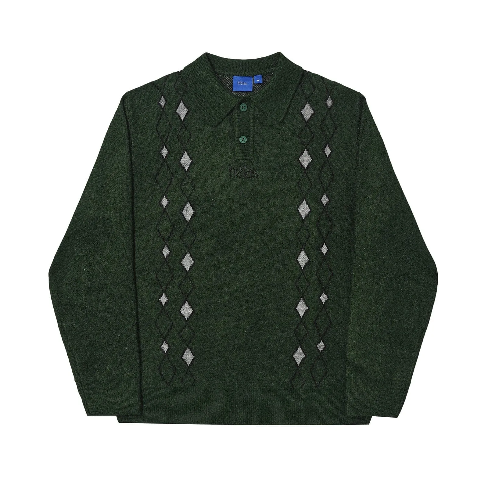 Helas Apres-Ski Polo Knit Sweatshirt Green