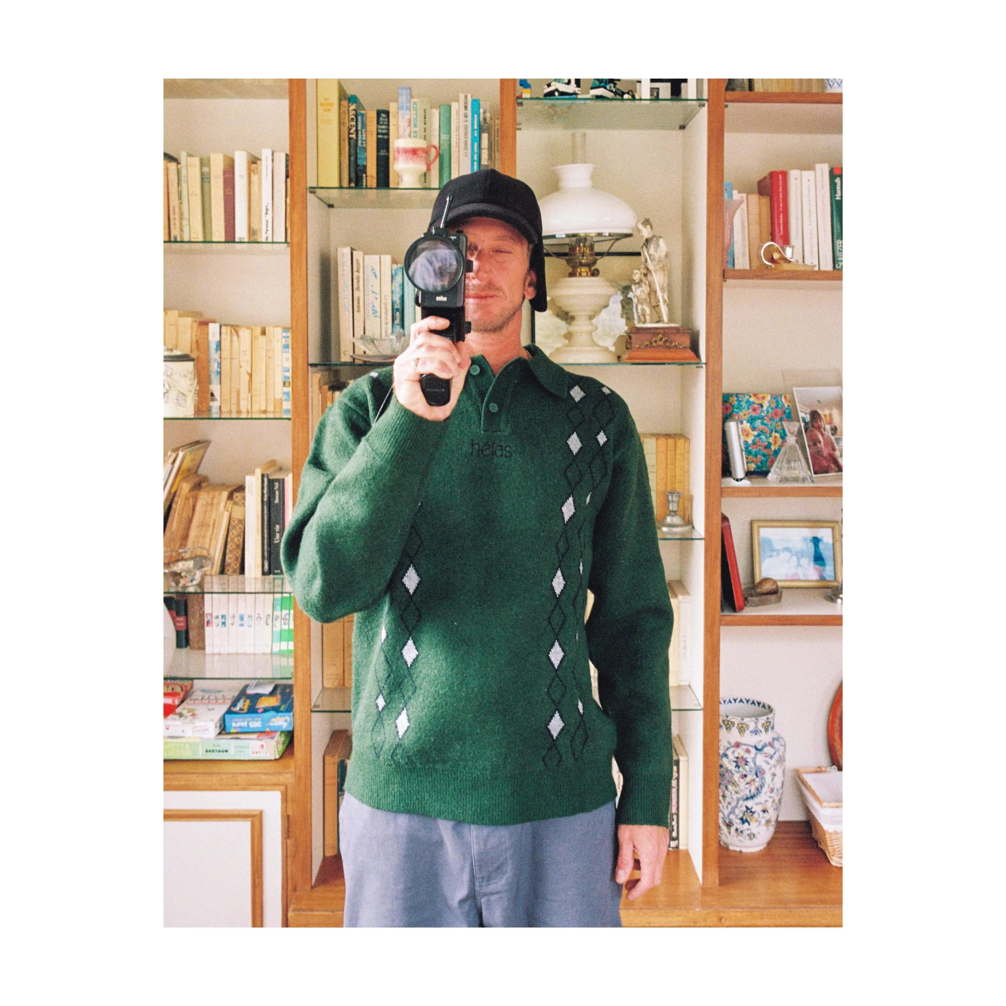 Helas Apres-Ski Polo Knit Sweatshirt Green