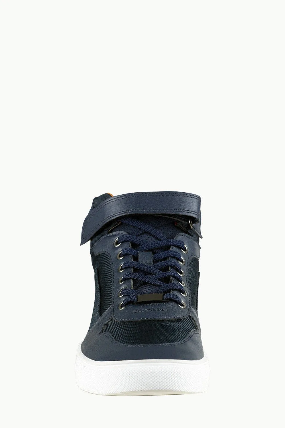 High Ankle Navy Lace-up Plimsolls