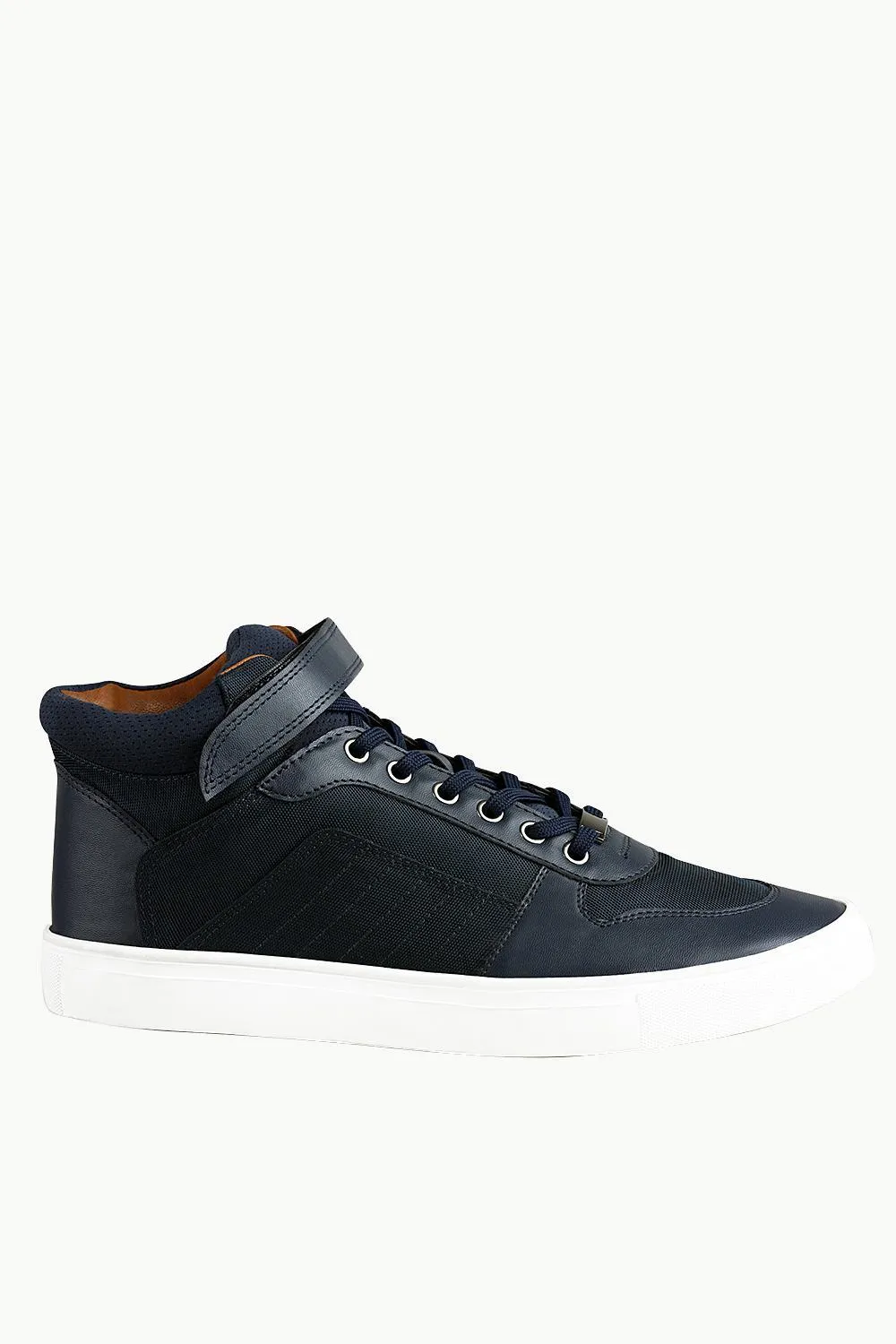 High Ankle Navy Lace-up Plimsolls