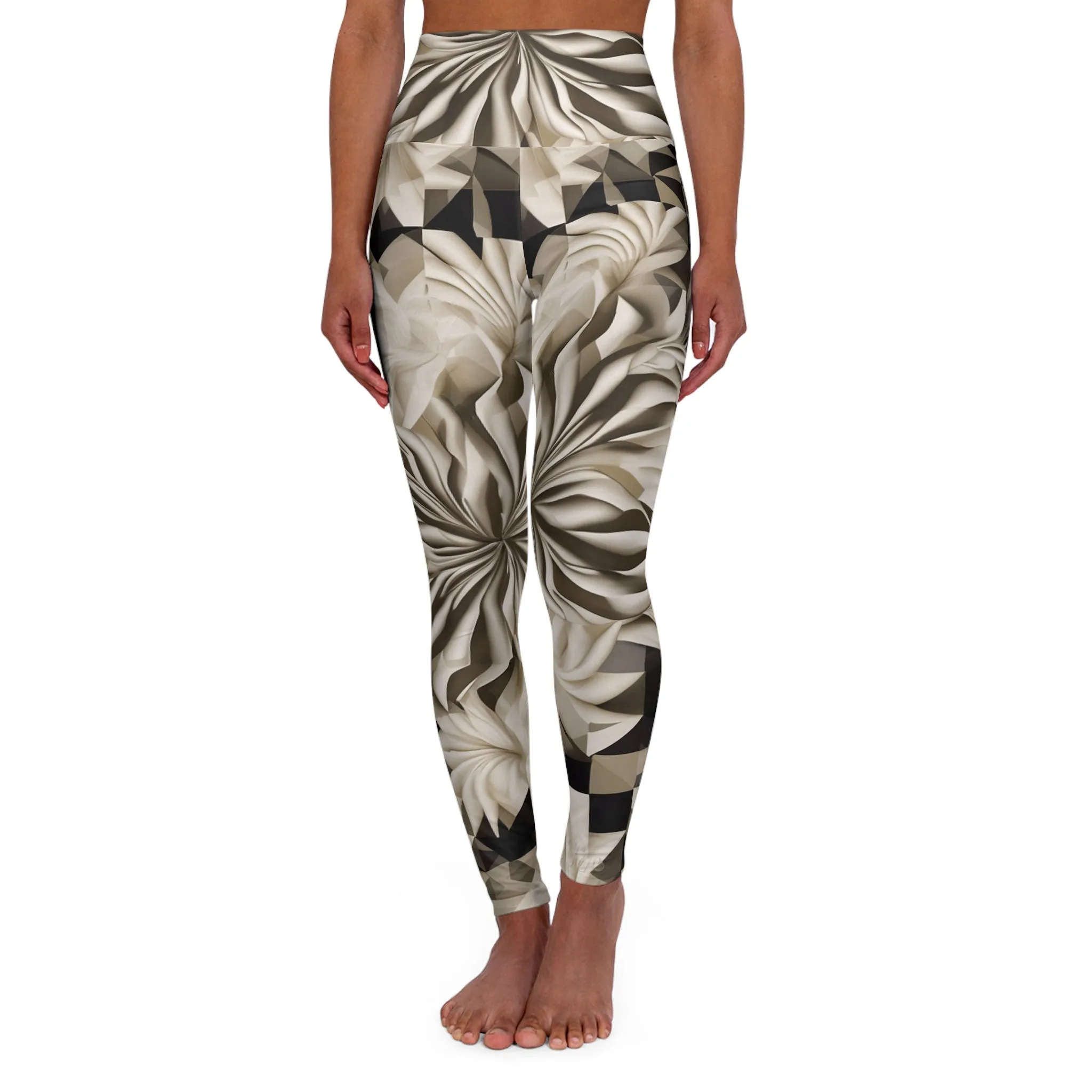 High Waisted Leggings - Impressionist Tulip