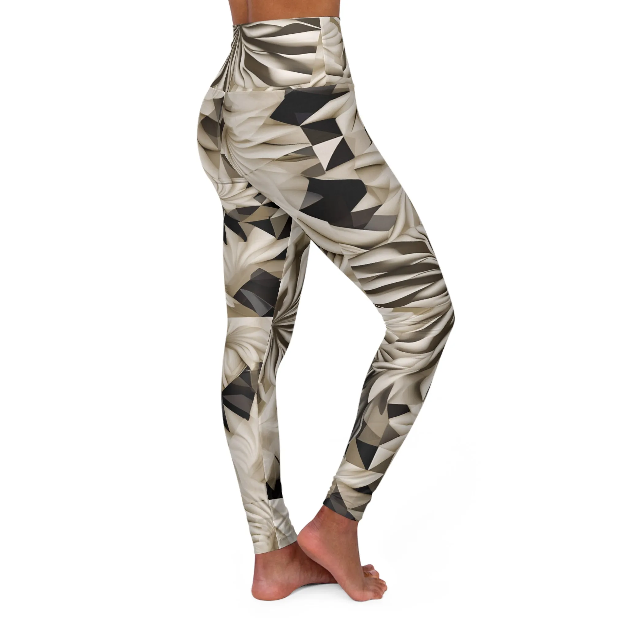 High Waisted Leggings - Impressionist Tulip