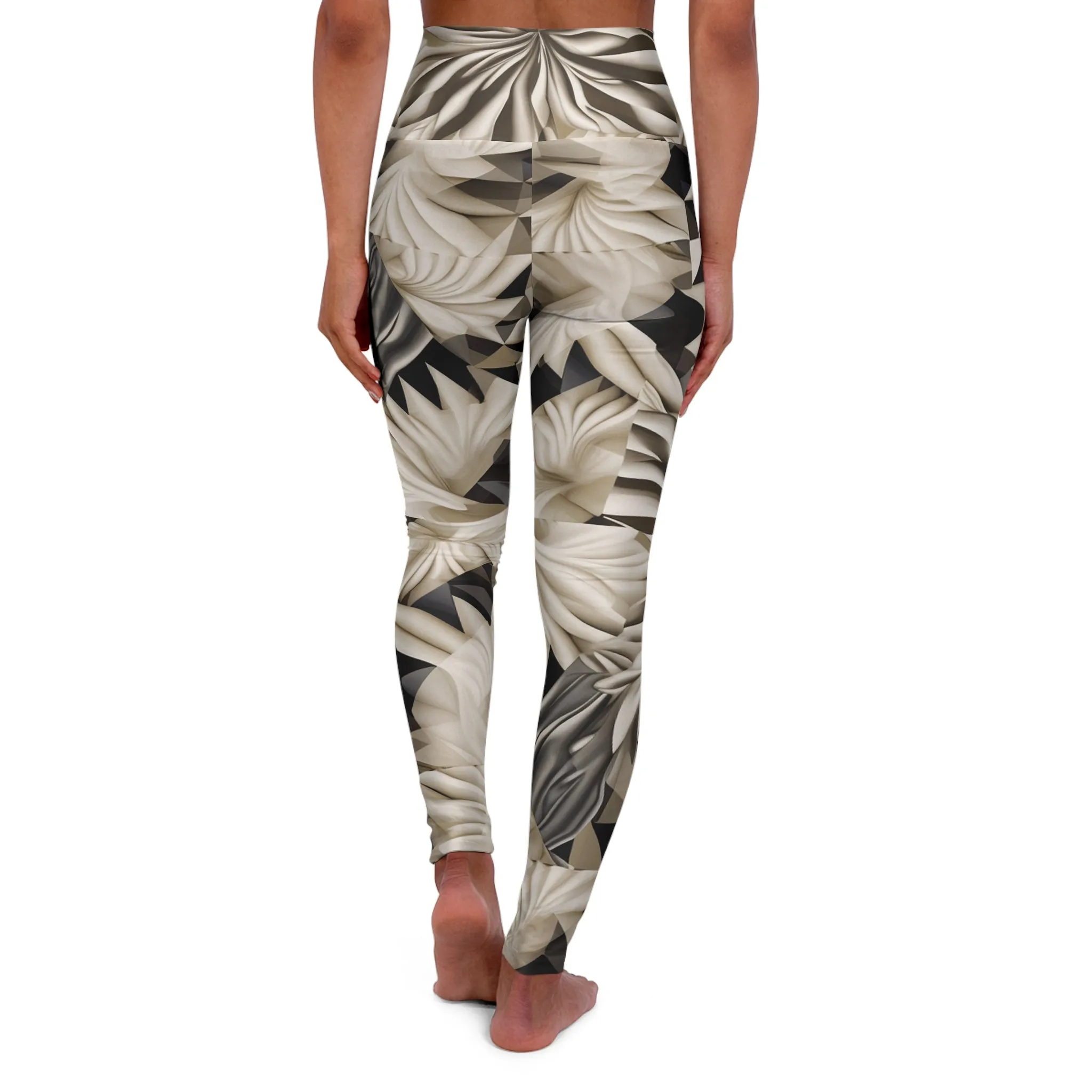 High Waisted Leggings - Impressionist Tulip