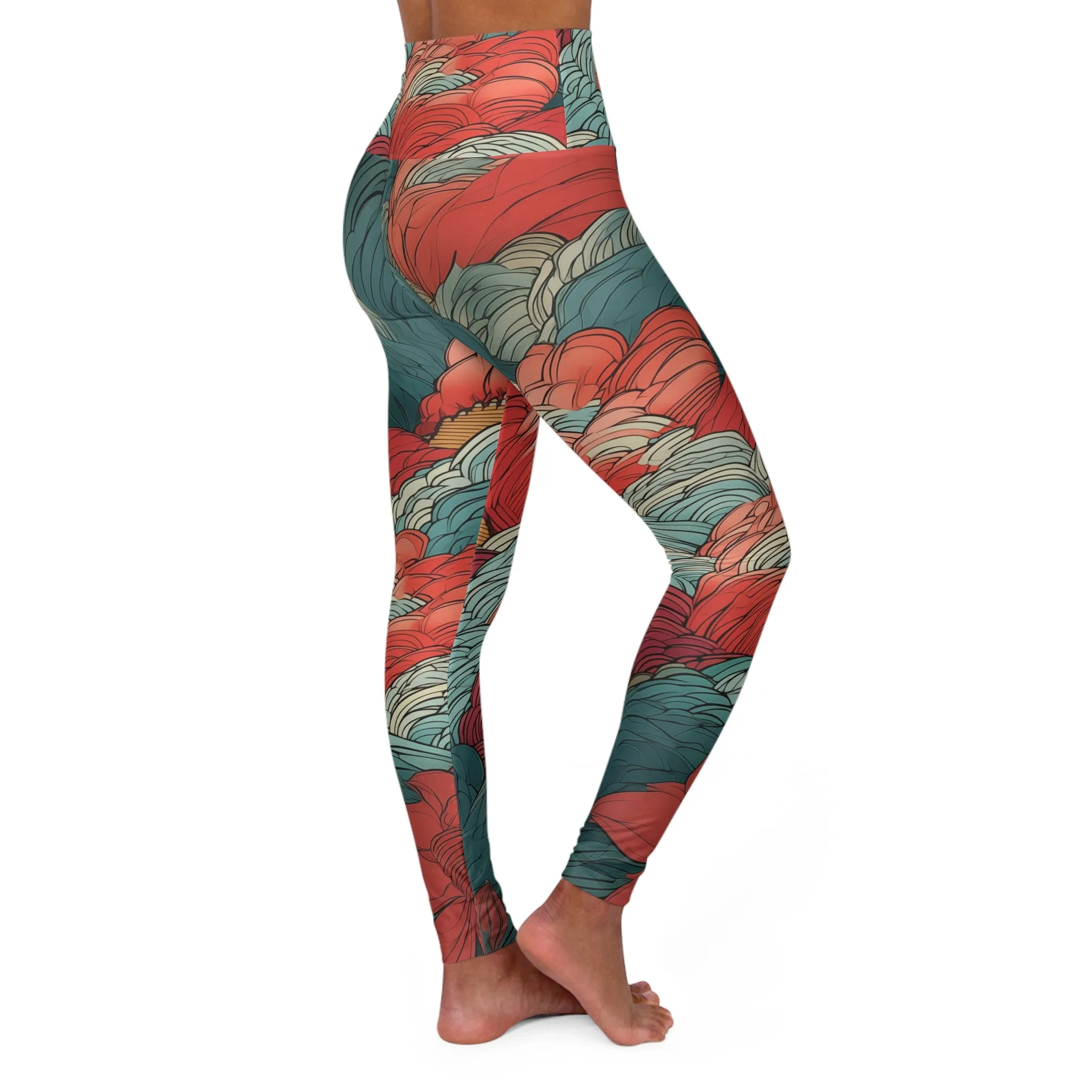 High Waisted Leggings - Utagawa Flora