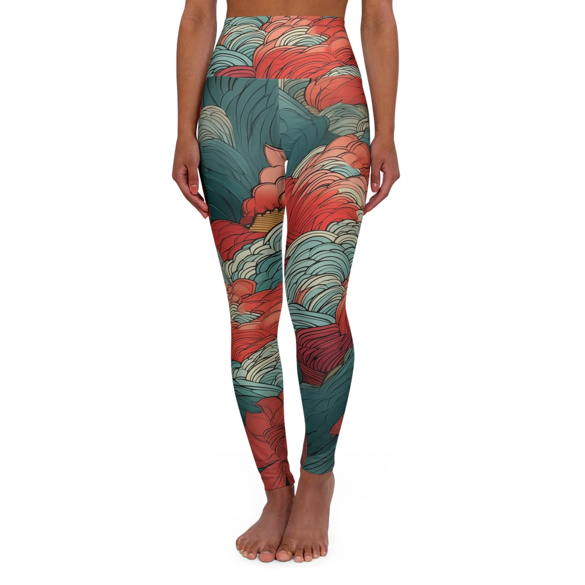 High Waisted Leggings - Utagawa Flora