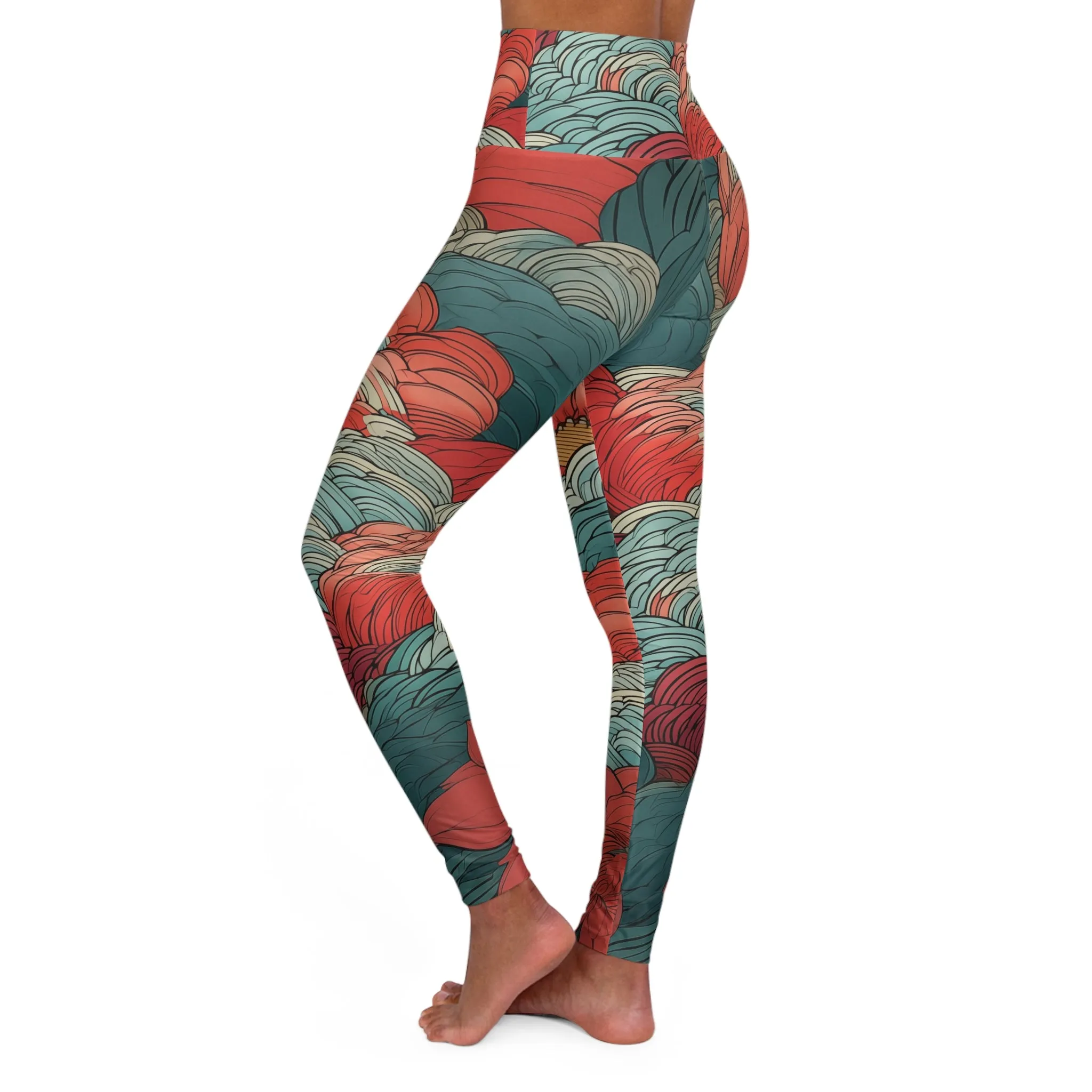 High Waisted Leggings - Utagawa Flora
