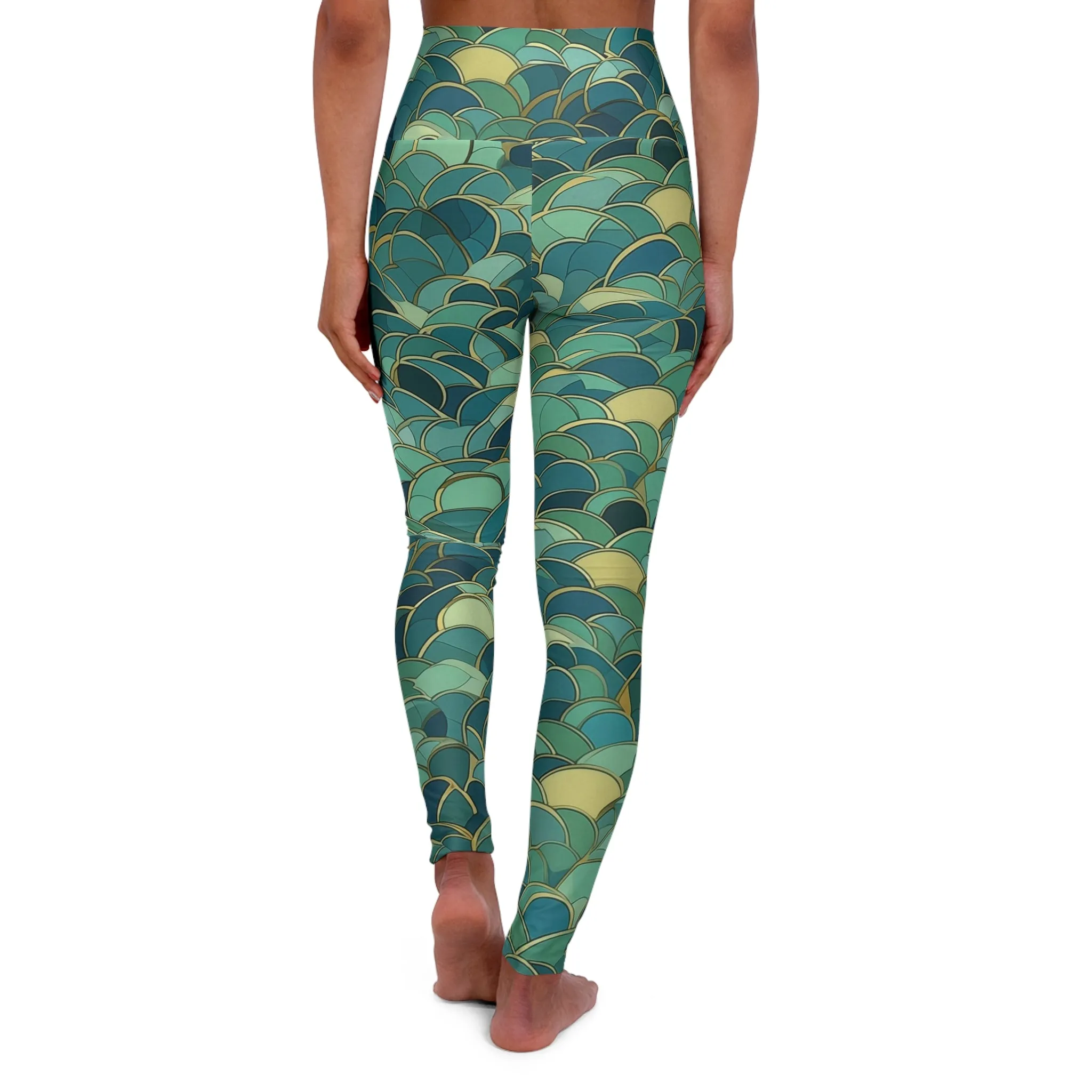 High Waisted Leggings - Wilkin Dhanurasana Moroccan