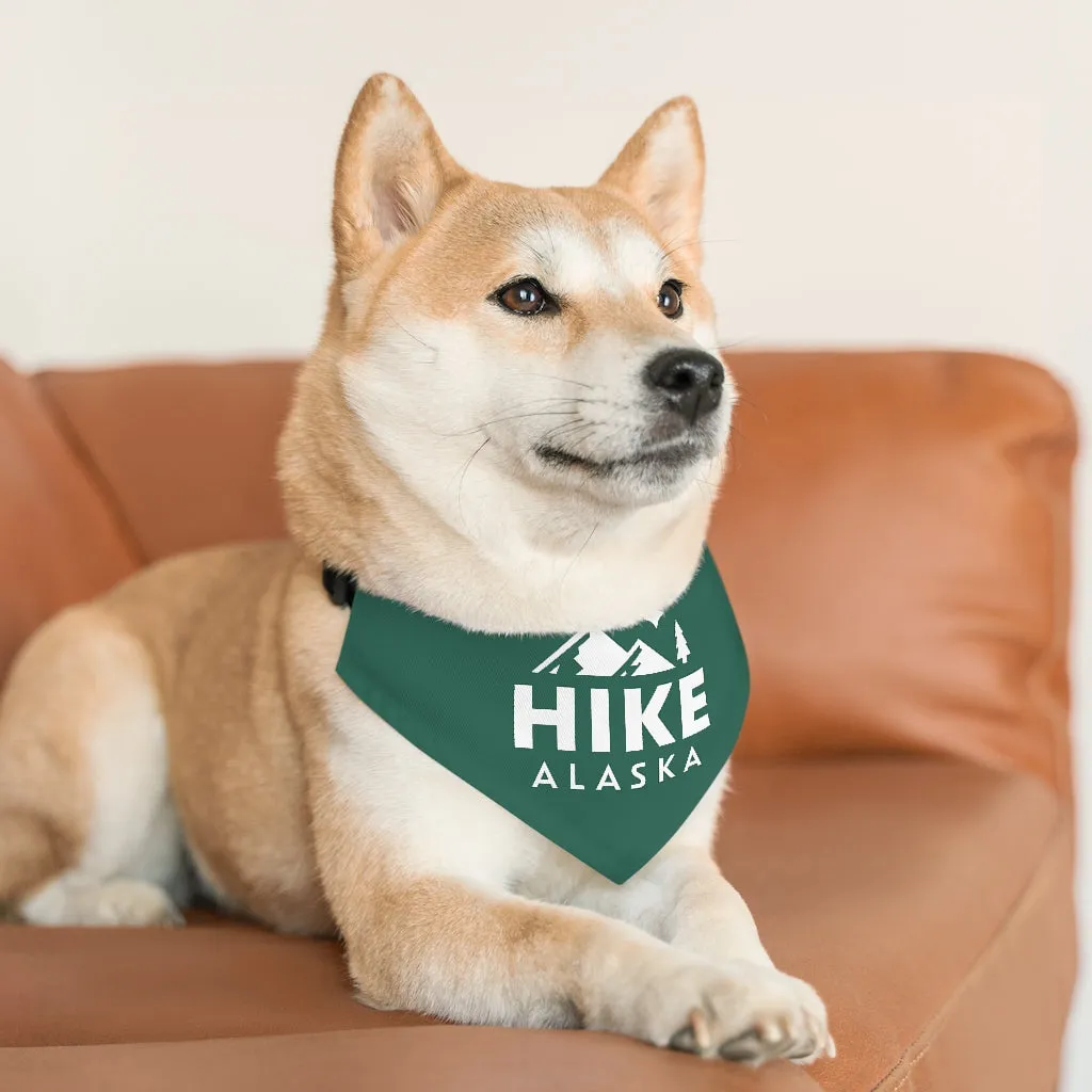 Hike Alaska Pet Bandana Collar - Green