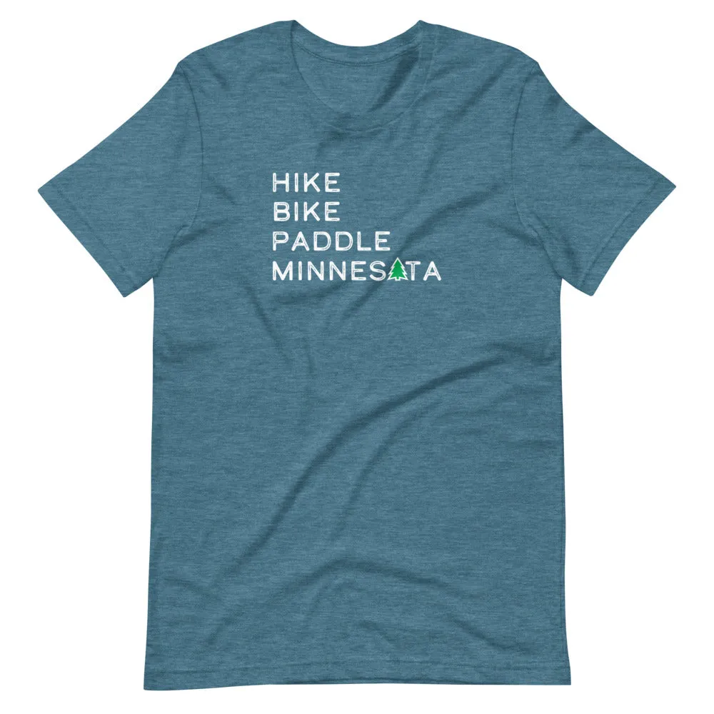 Hike Bike Paddle MN Tee - White
