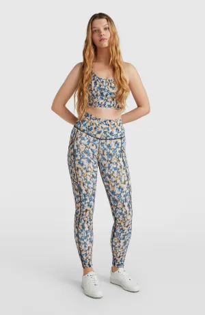 Hike Rib High Waist Leggings | Blue Minimal Camo