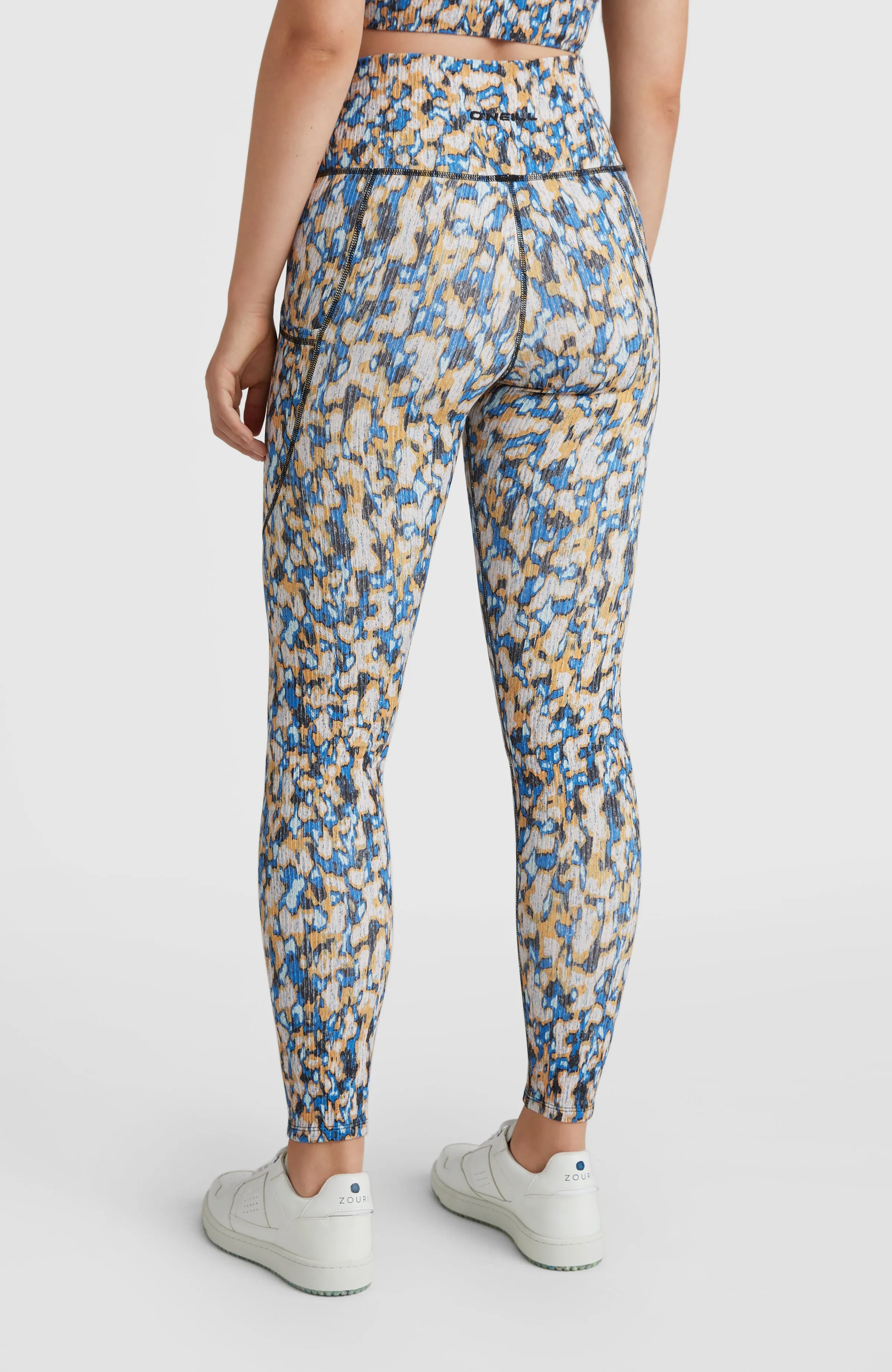 Hike Rib High Waist Leggings | Blue Minimal Camo