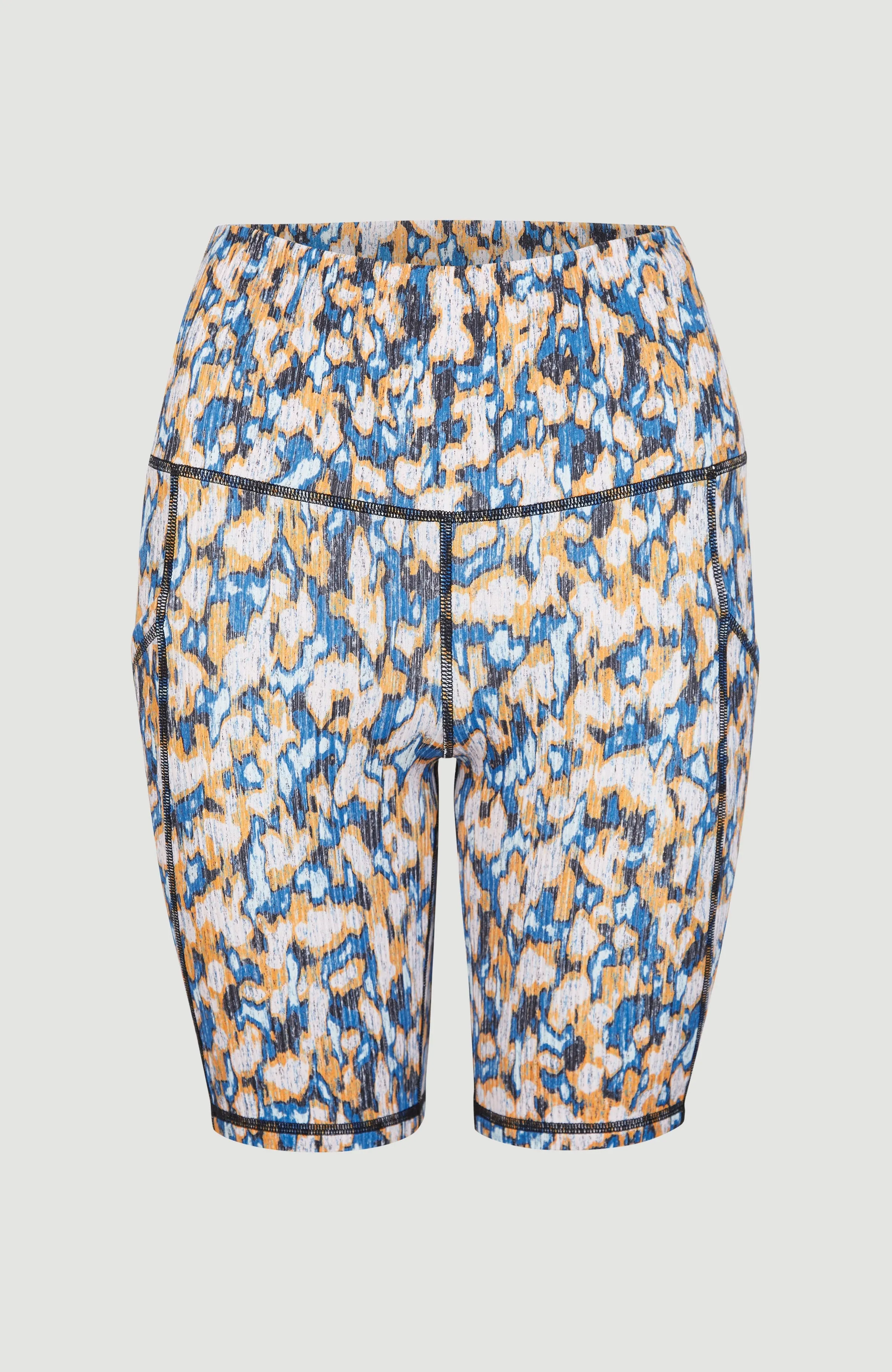 Hike Ribbed High Waist Shorts | Blue Minimal Camo