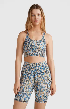 Hike Ribbed High Waist Shorts | Blue Minimal Camo