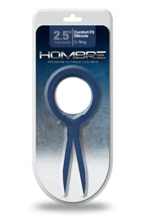 Hombre Comfort Fit Silicone Adjustable C-Ring -  Navy