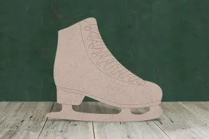 Ice-skate with etched detail - wooden craft shape - 3mm MDF