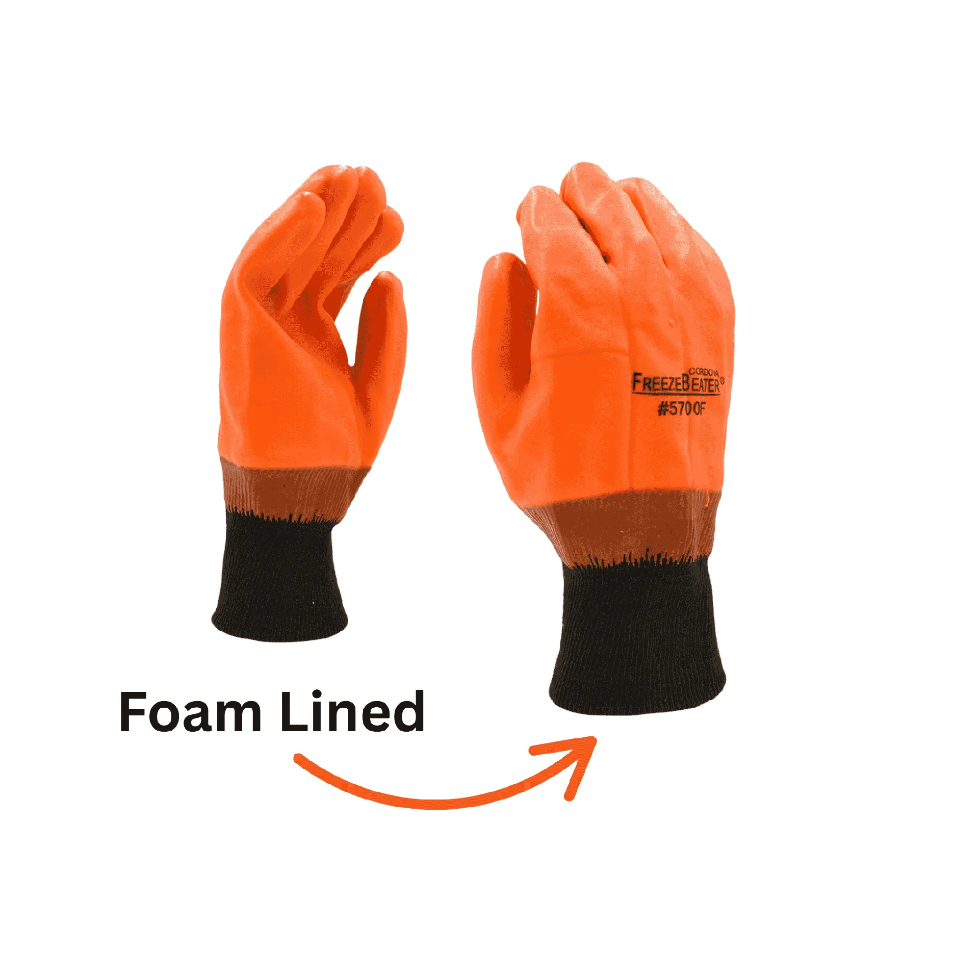 Insulated Work Gloves – FreezeBeater Foam-Lined Single Dipped PVC