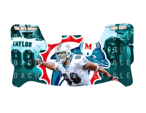 Jason Taylor Custom Visor for Any Full Size Riddell Helmet (Universal Fit)