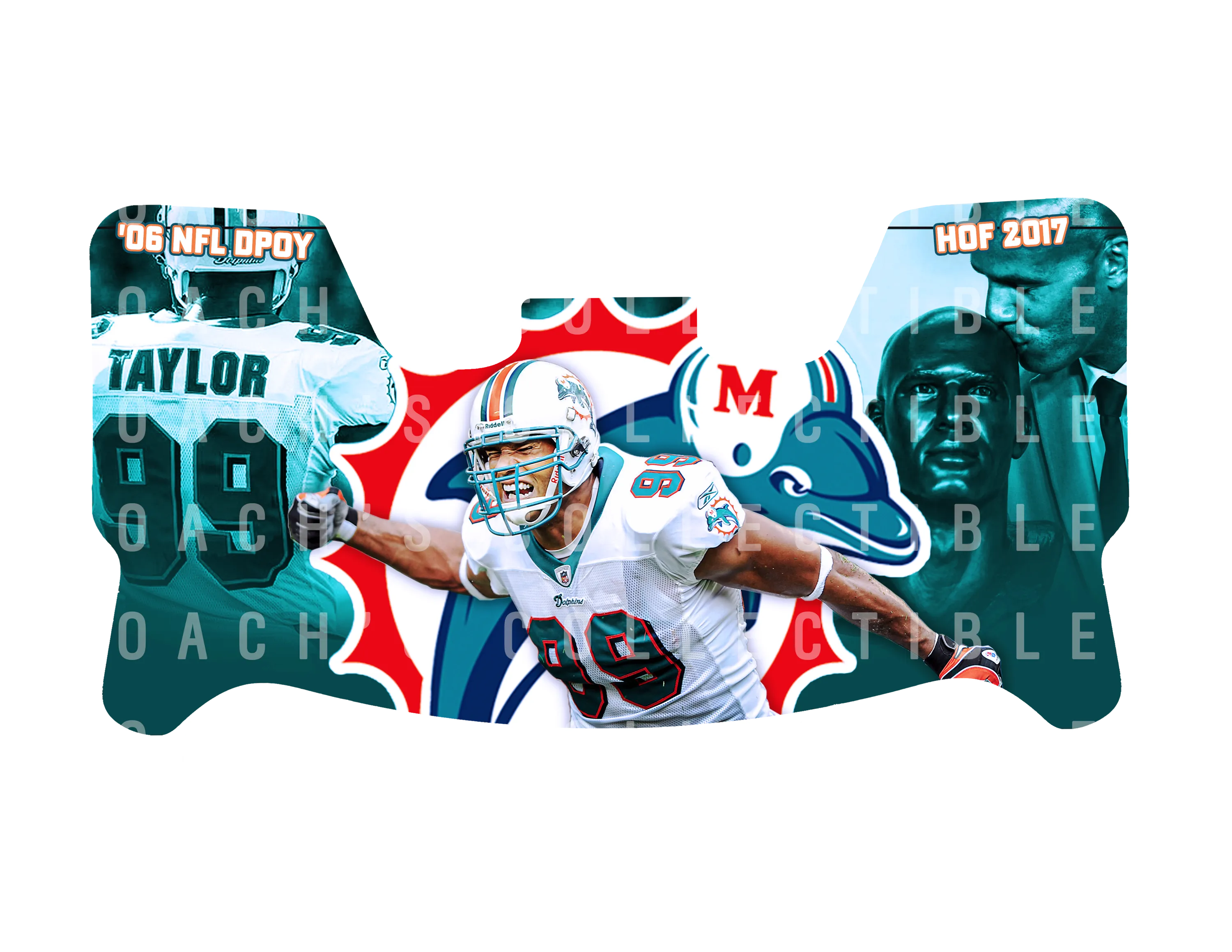 Jason Taylor Custom Visor for Any Full Size Riddell Helmet (Universal Fit)
