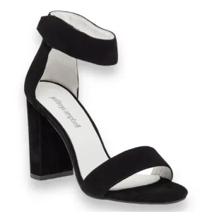 Jeffrey Campbell Lyndsay Black Suede Leather Ankle Strap Open Toe Heel Sandal 8