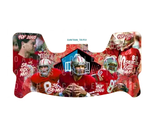 Joe Montana, Jerry Rice & Steve Young Custom Visor for Any Full Size Riddell Helmet (Universal Fit)