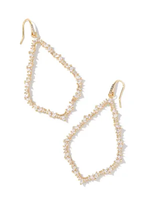 Kendra Scott Sophee Open Frame Earring - Gold & White Crystal