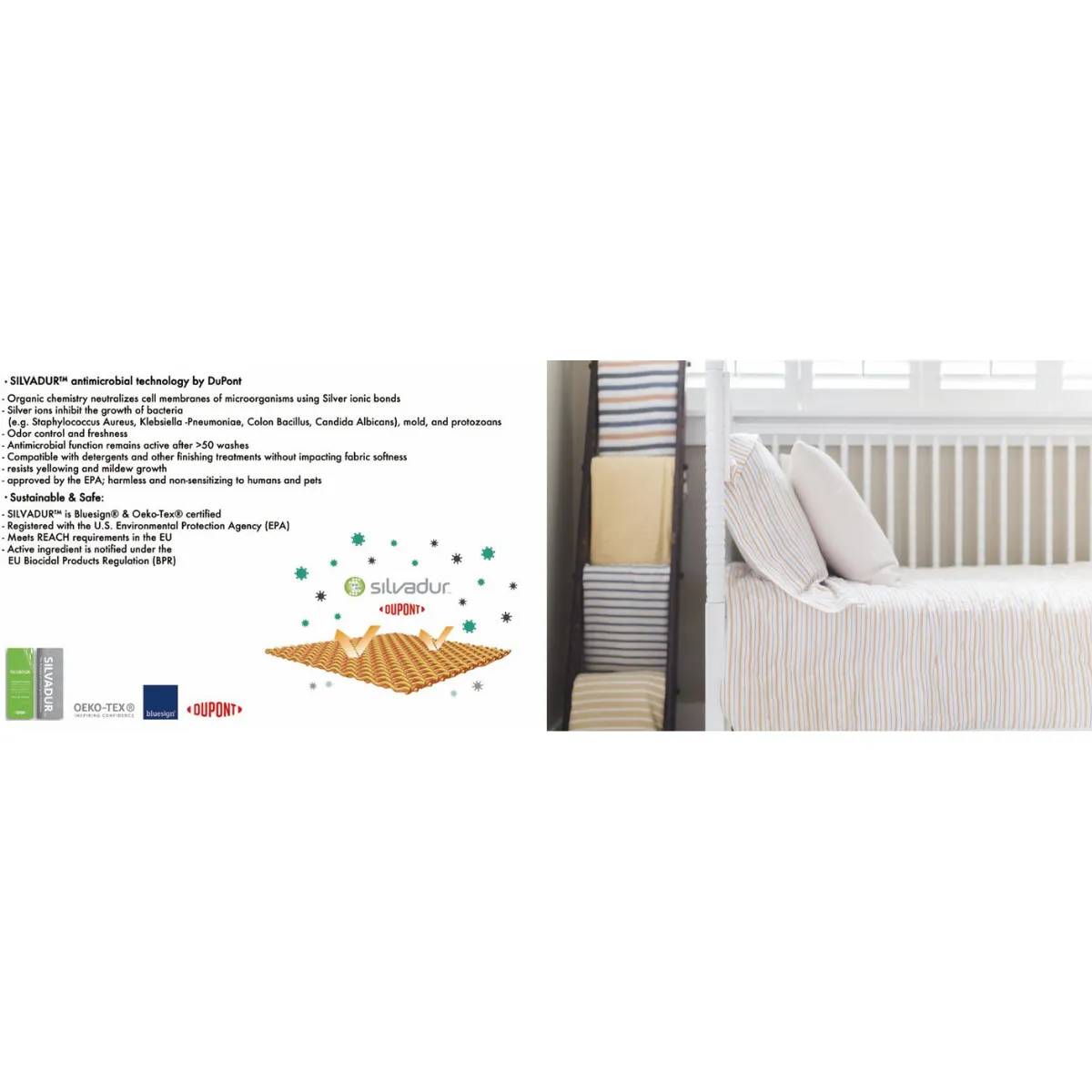 Kids Bunk Quilt & Sham - Golden Child Pinstripe
