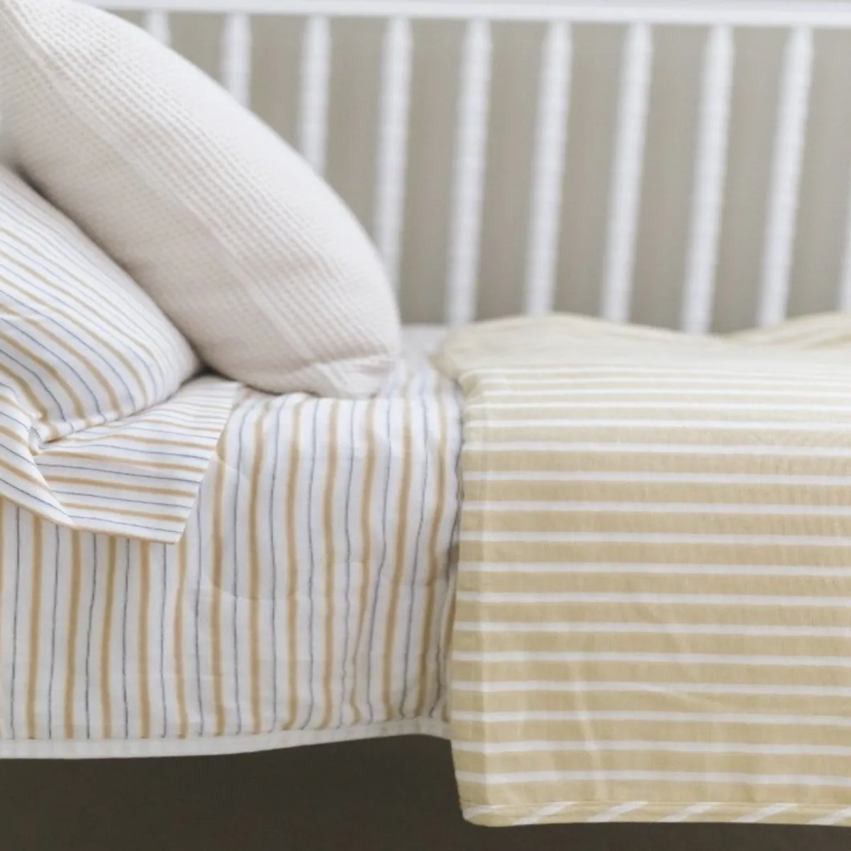 Kids Bunk Quilt & Sham - Golden Child Pinstripe