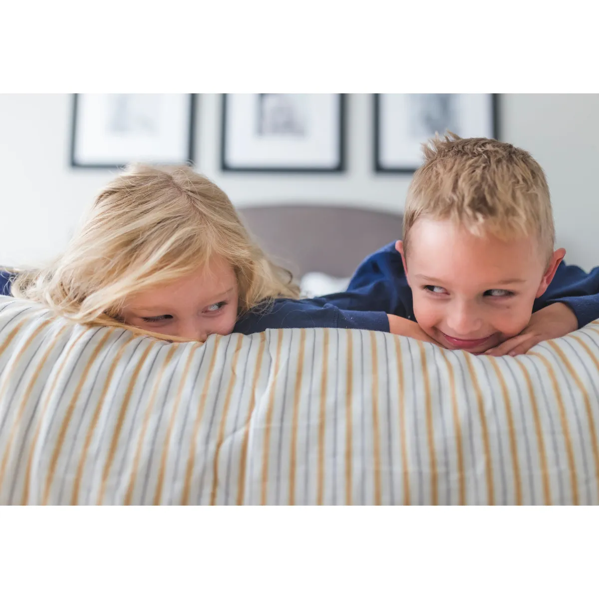 Kids Bunk Quilt & Sham - Golden Child Pinstripe