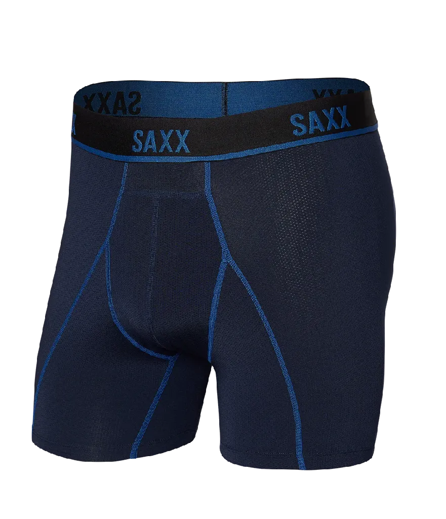 KINETIC LIGHT COMPRESSION MESH BOXER BRIEF - NAVY/CITY BLUE