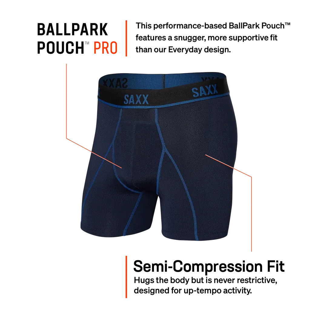 KINETIC LIGHT COMPRESSION MESH BOXER BRIEF - NAVY/CITY BLUE