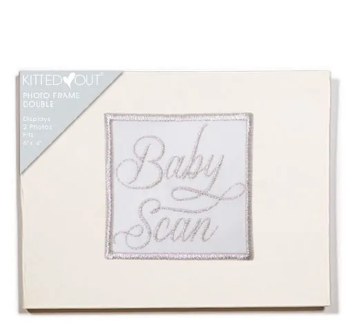 Kitted Out Baby Scan Double Photo Frame