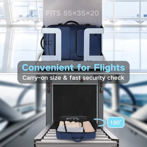 Kono Multifunctional Portable Travel Backpack Cabin Luggage Bag - Navy
