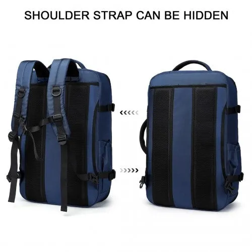 Kono Multifunctional Portable Travel Backpack Cabin Luggage Bag - Navy