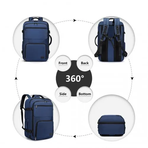 Kono Multifunctional Portable Travel Backpack Cabin Luggage Bag - Navy